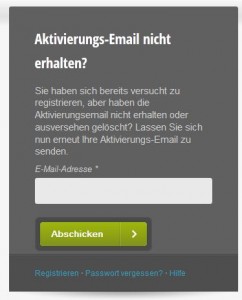 Aktivierungsmail erneut zu senden